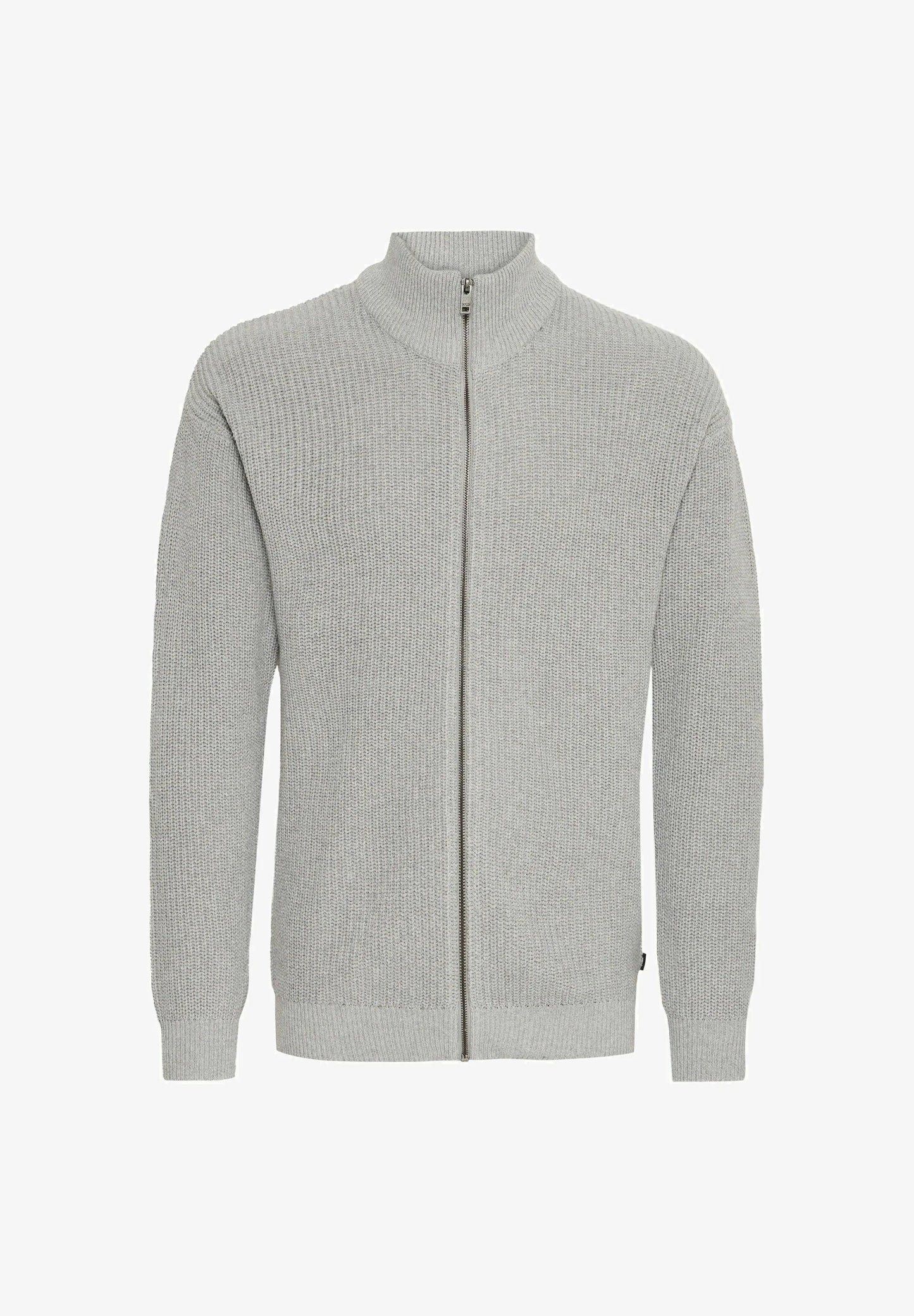 Men's High Neck Zip-Up Jumper - Grey