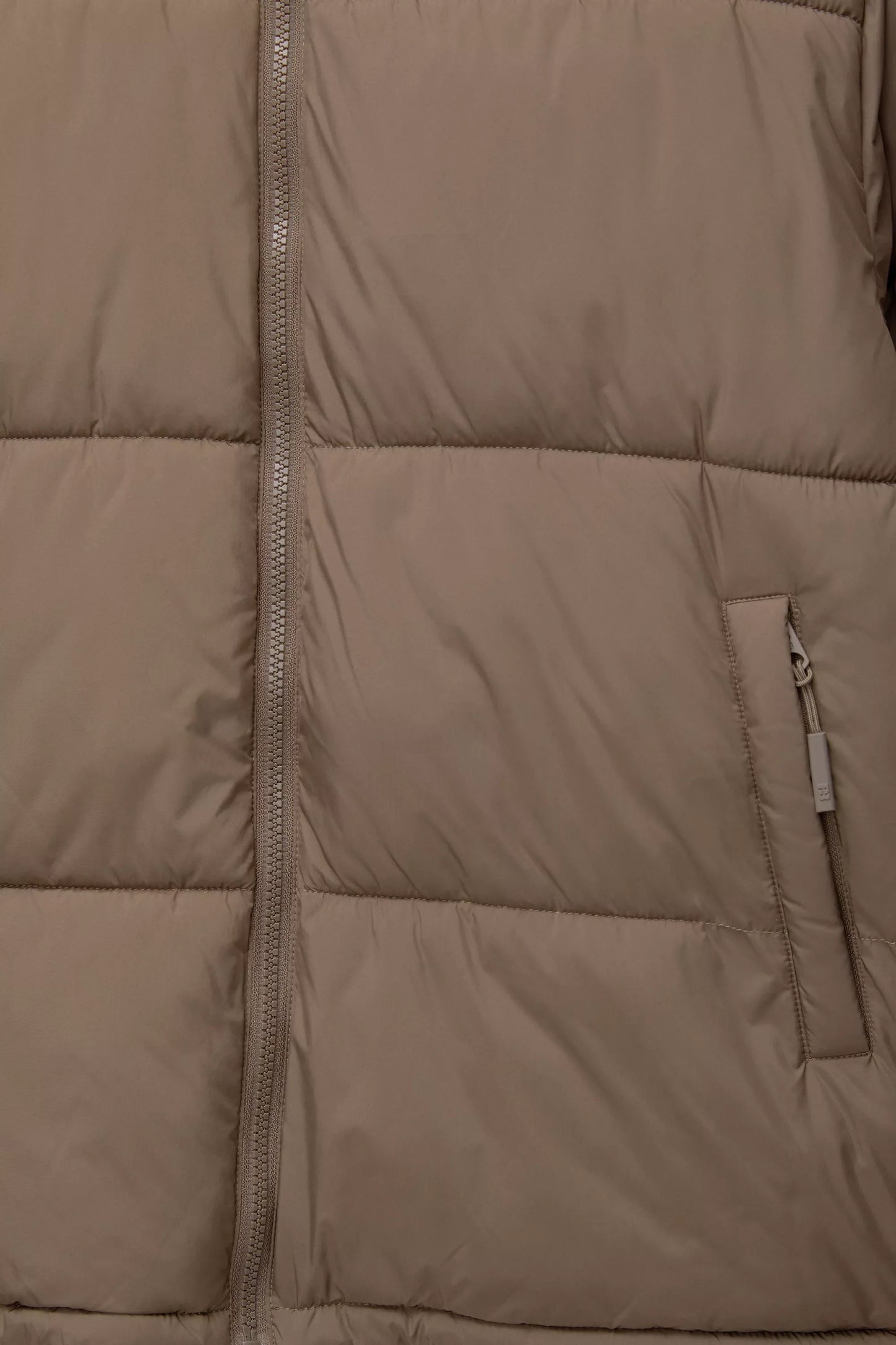 Puffer Jacket Blend with Hood - Brown