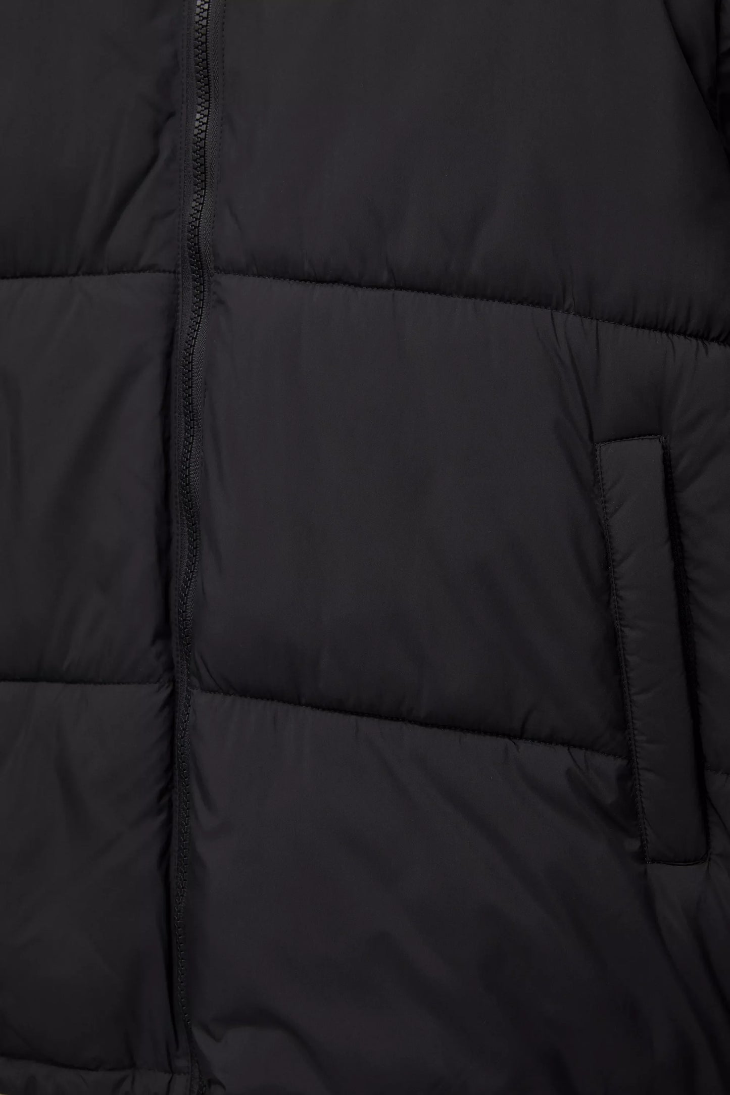 Hooded Blend Puffer Jacket - Black