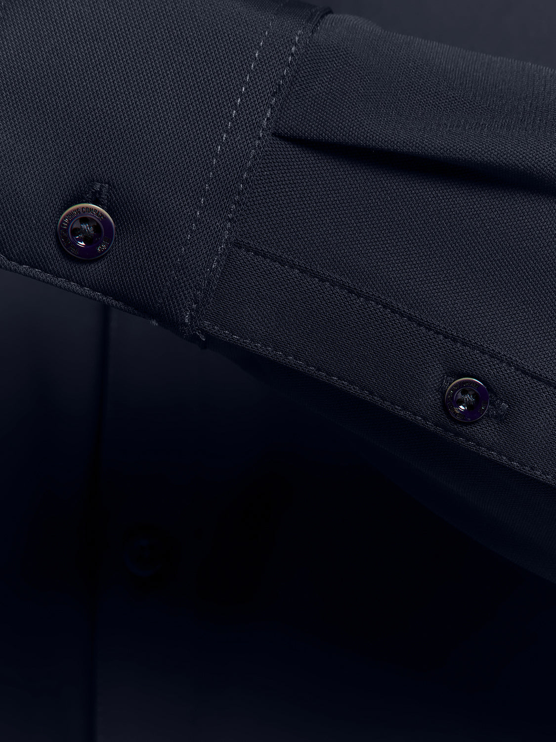 Slim Fit Long-Sleeve Cotton Shirt - Navy Blue