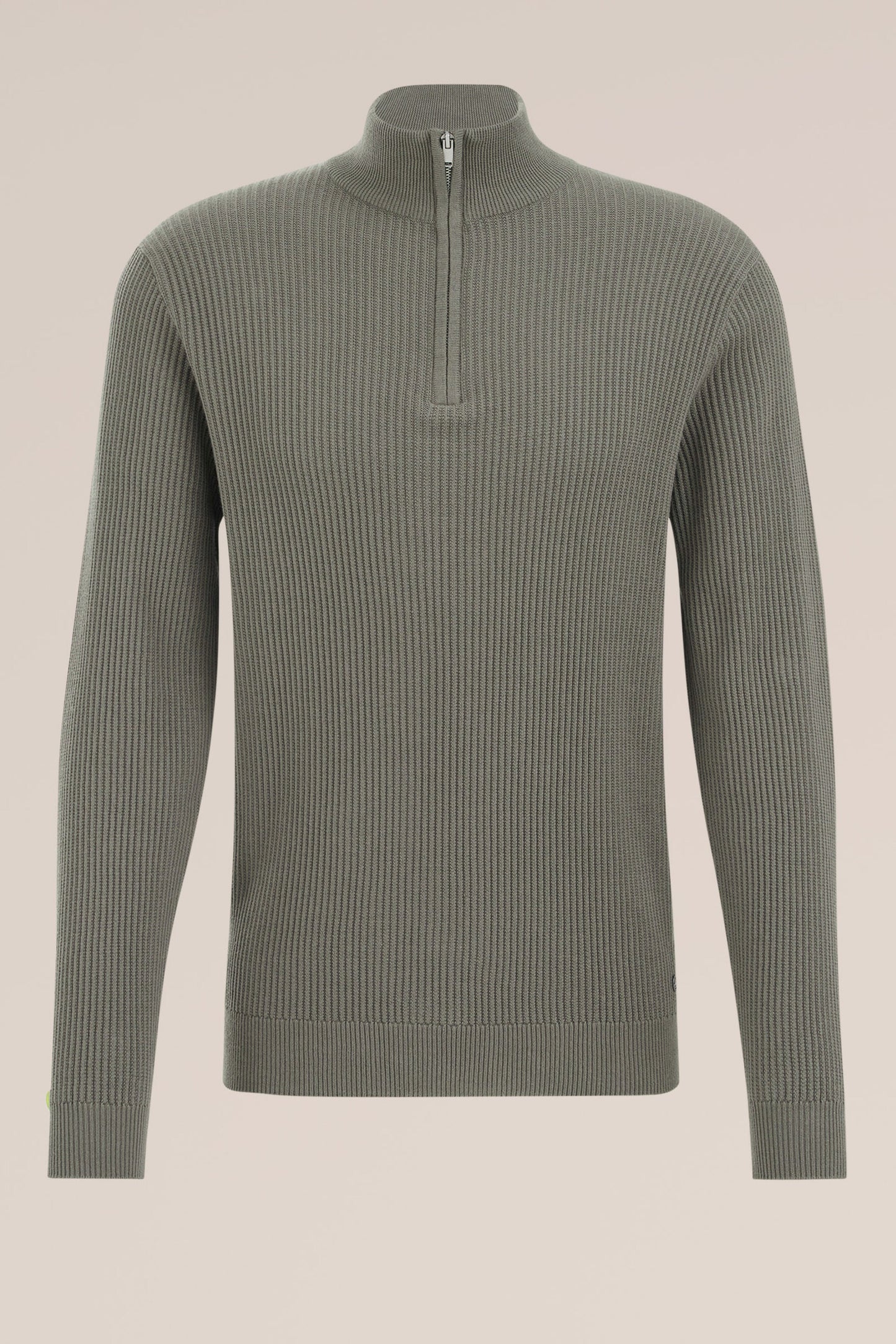 Regular Fit Zipped Jumper - Green