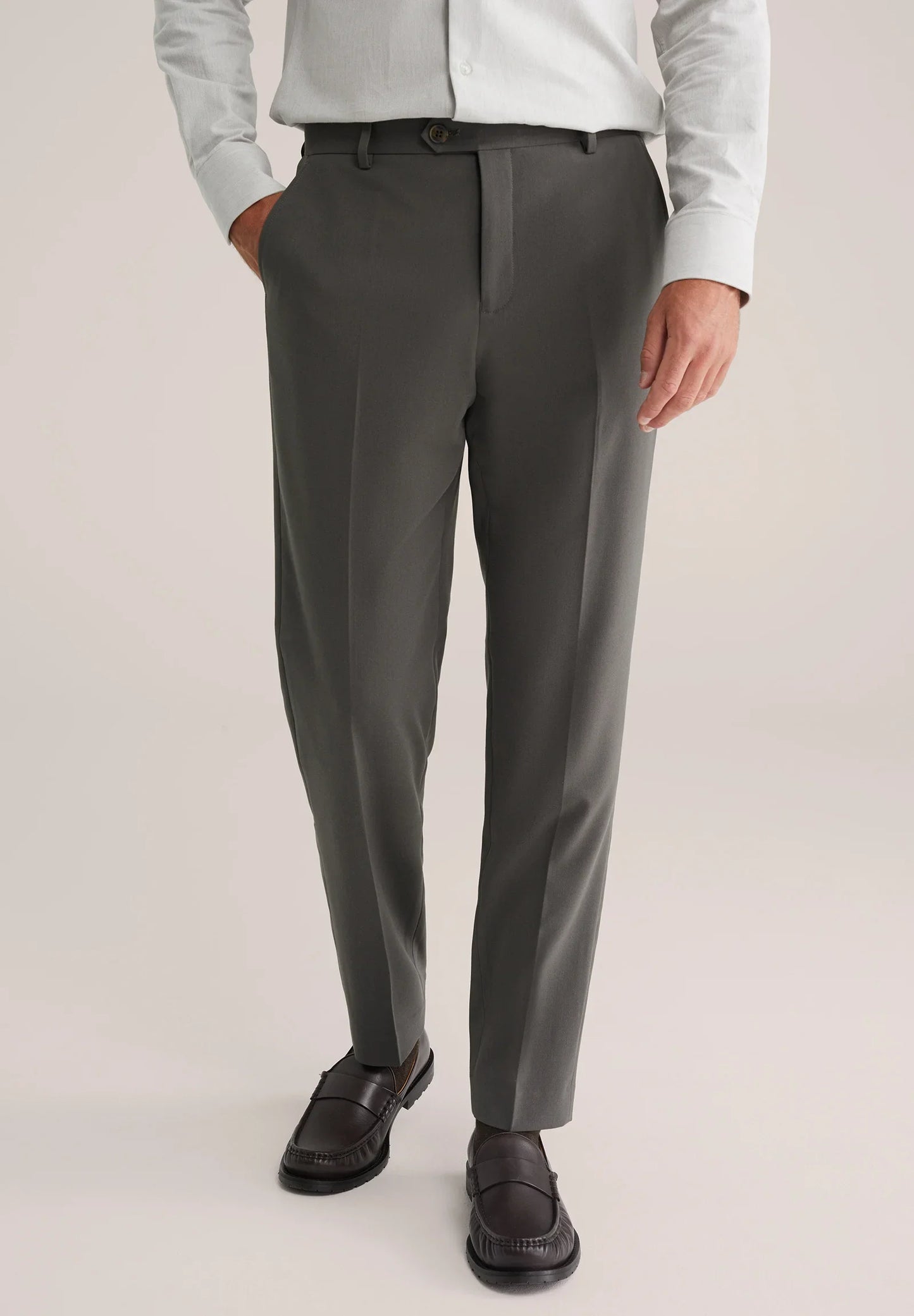 Regular Fit Tailored Trousers - Dark Grey