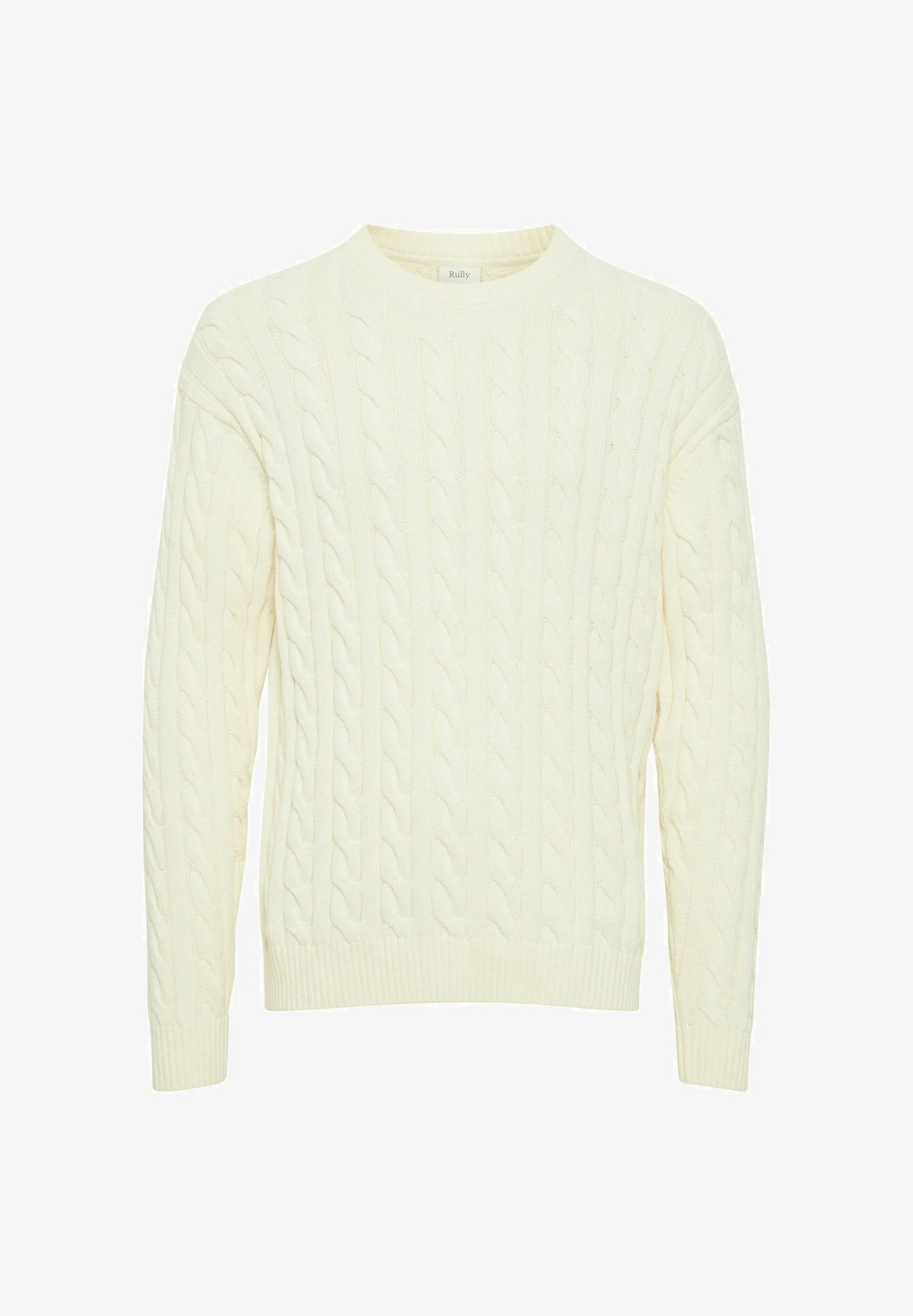 Textured Jumper with Round Neck - Beige