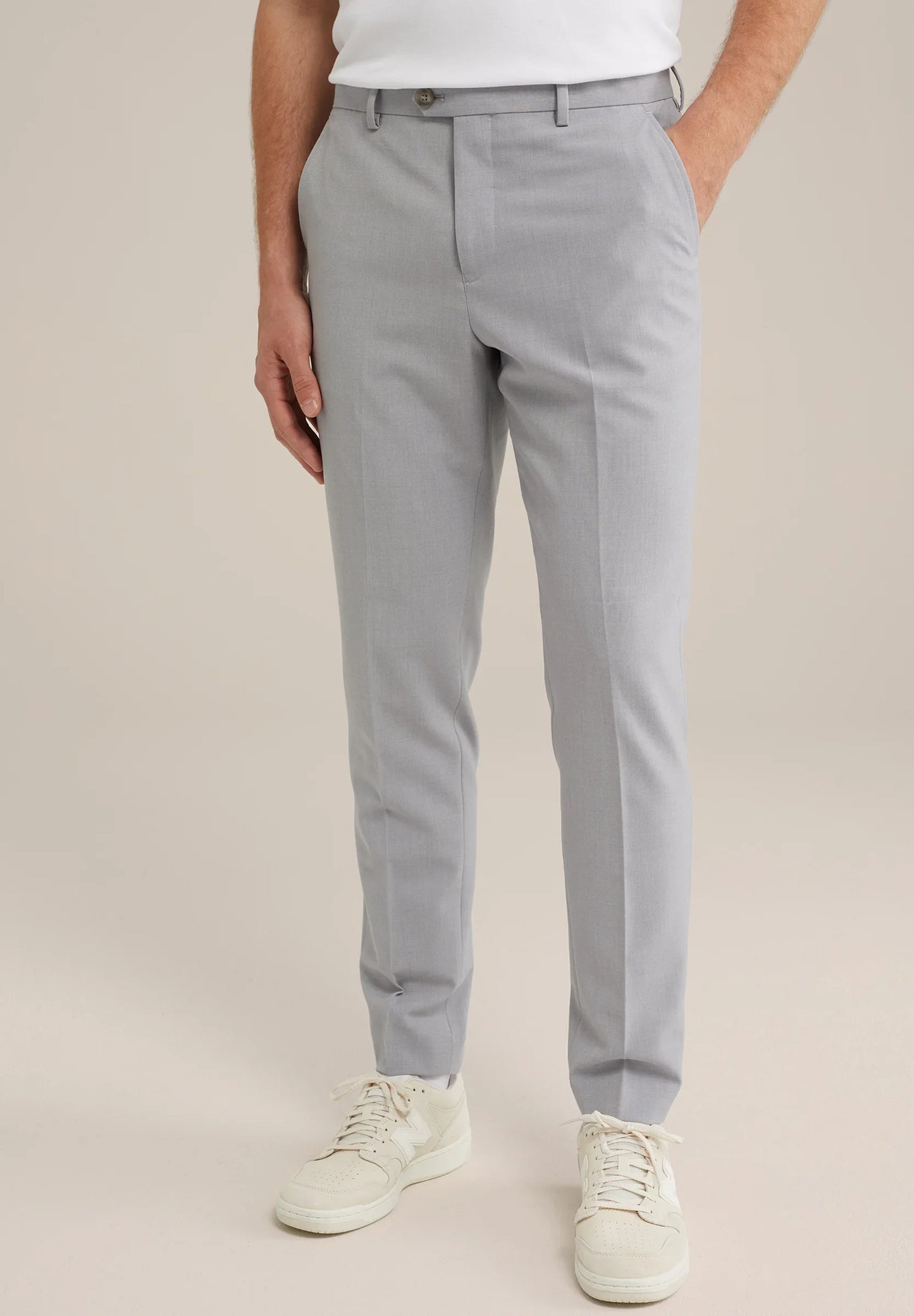 Regular Fit Tailored Trousers - Light Grey