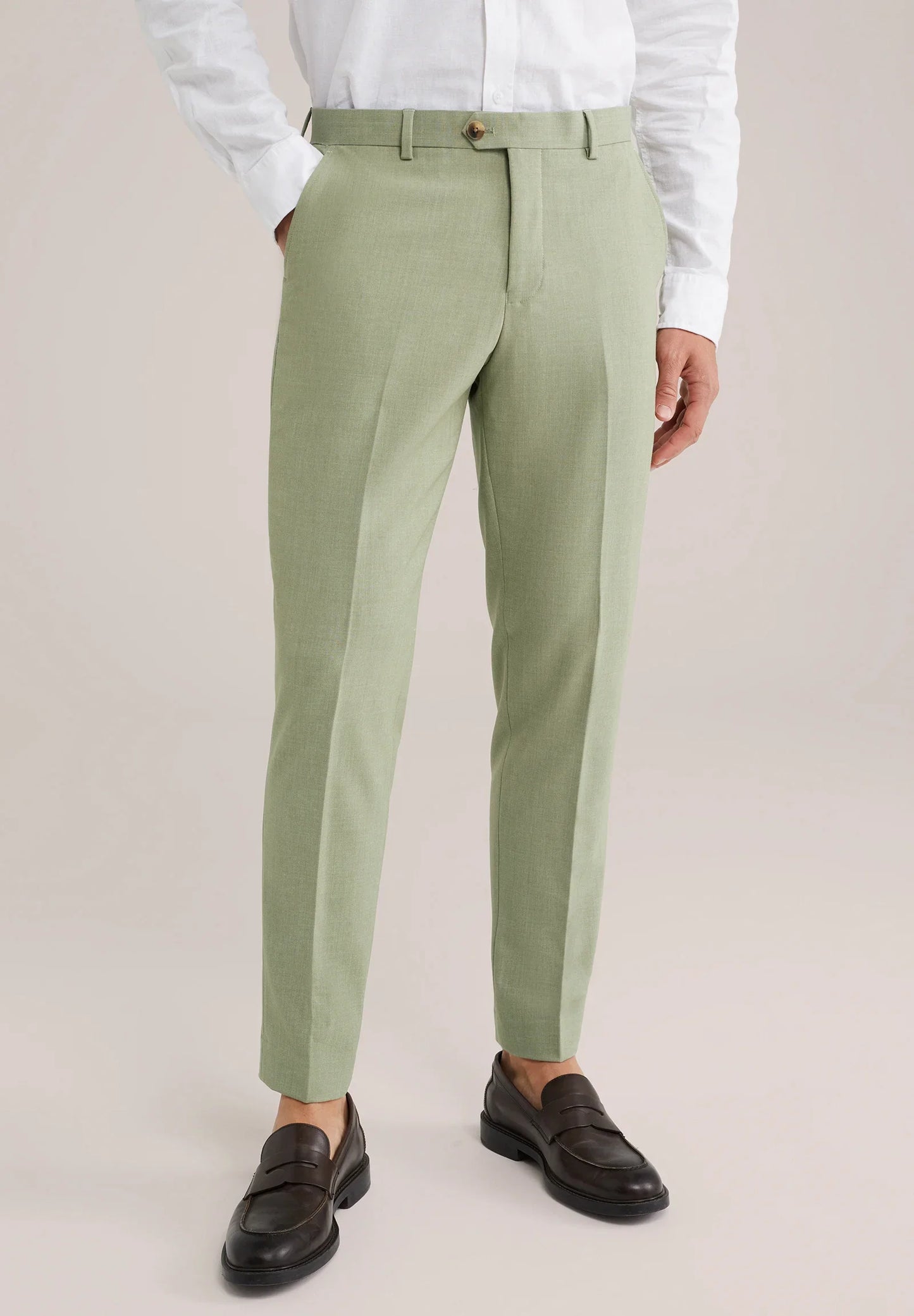 Regular Fit Tailored Trousers - Light Green