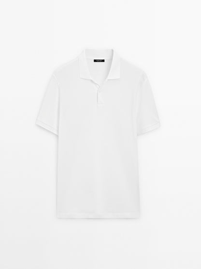 Polo Shirt with Microstructure Piqué
