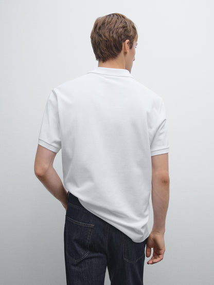 Polo Shirt with Microstructure Piqué