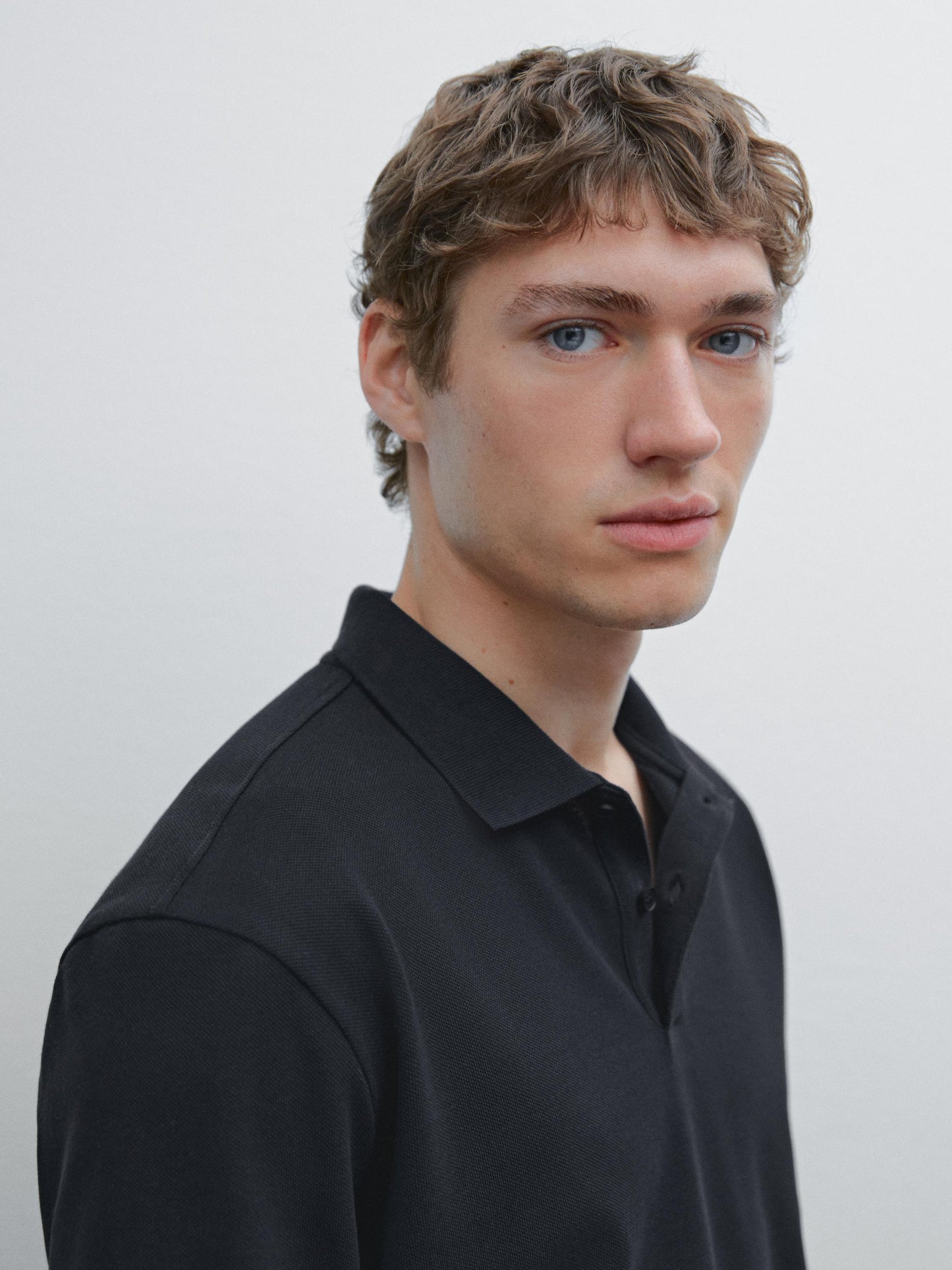 Polo Shirt with Microstructure Piqué