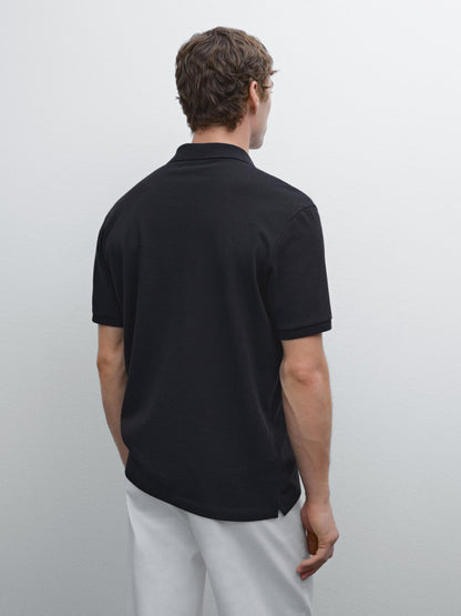 Polo Shirt with Microstructure Piqué