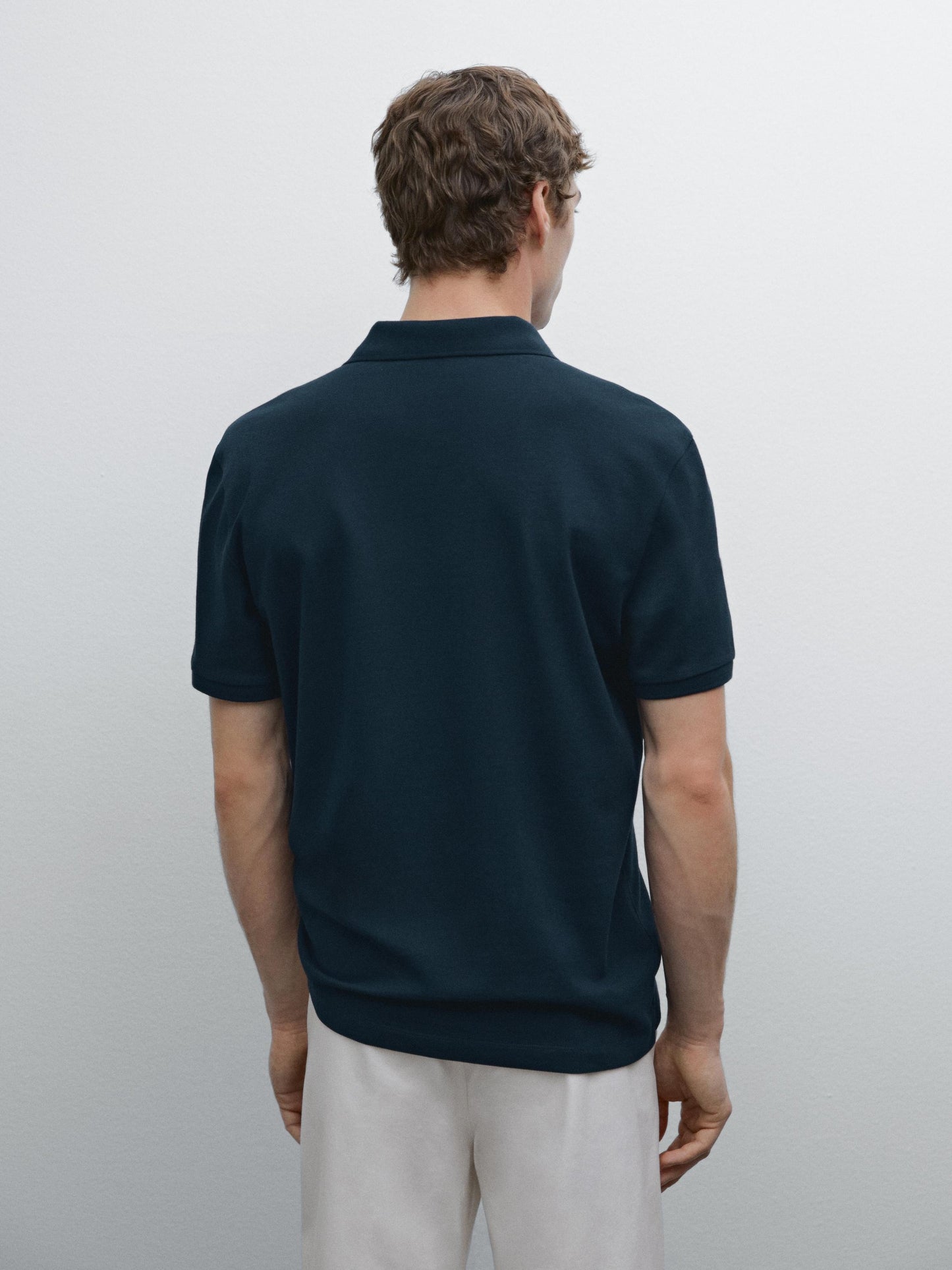 Polo Shirt with Microstructure Piqué