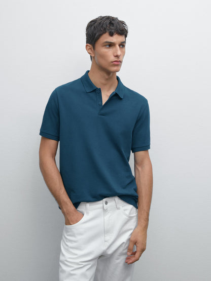 Polo Shirt with Microstructure Piqué