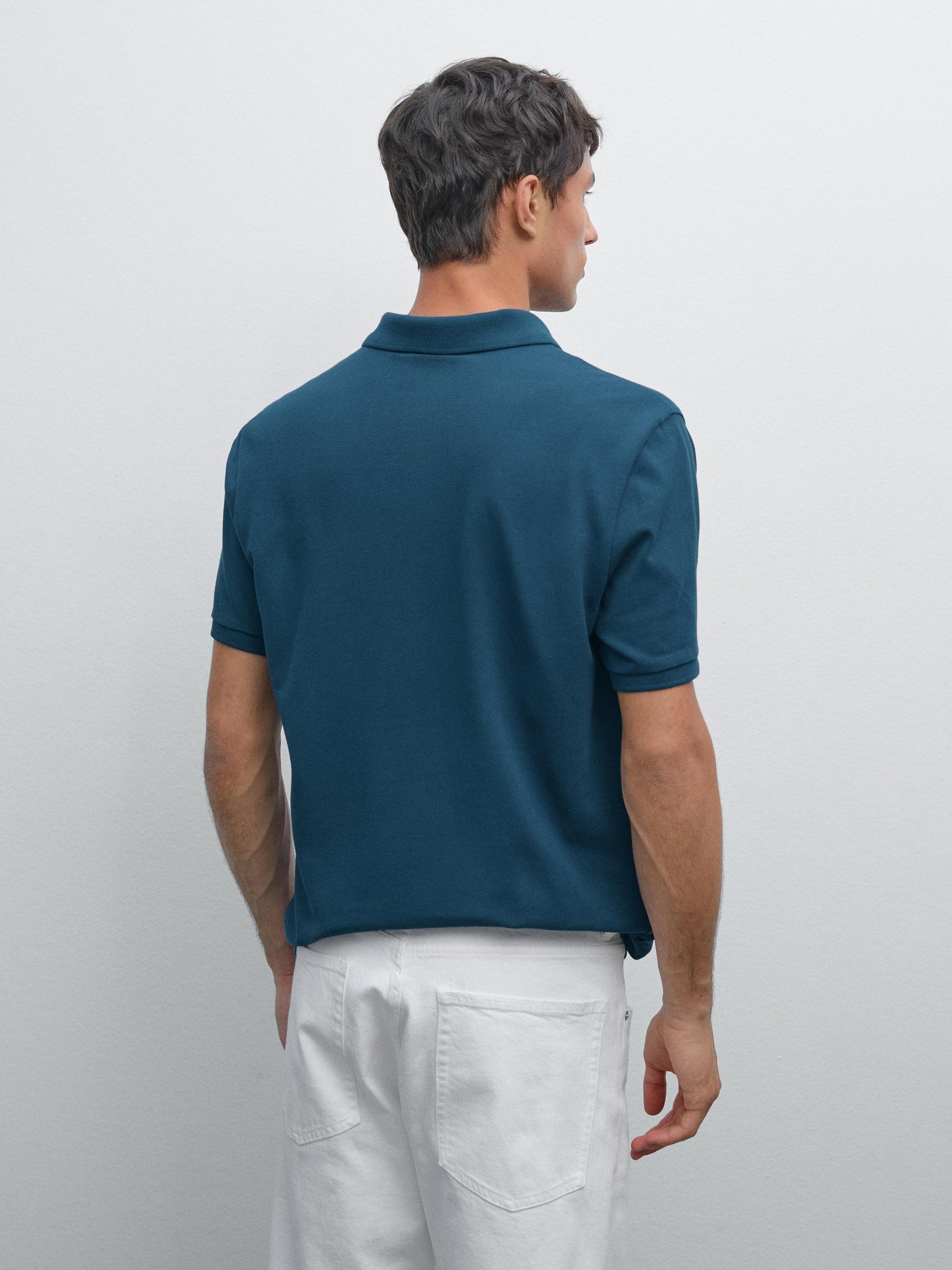 Polo Shirt with Microstructure Piqué