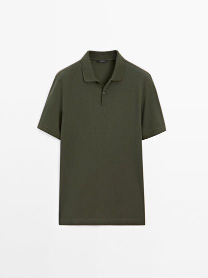 Polo Shirt with Microstructure Piqué