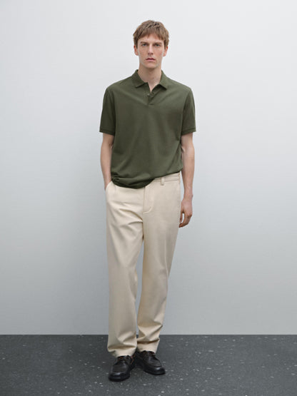 Polo Shirt with Microstructure Piqué