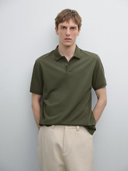 Polo Shirt with Microstructure Piqué