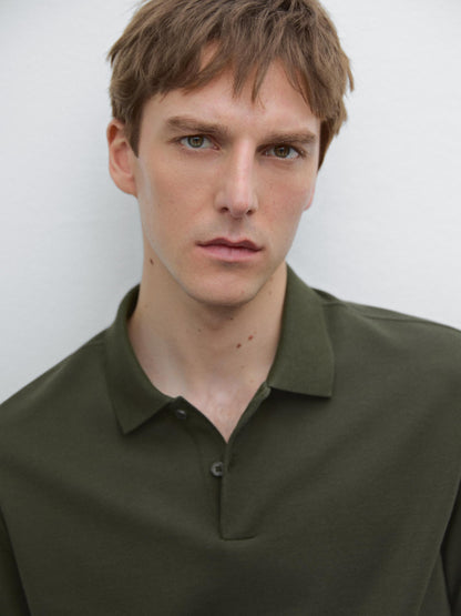 Polo Shirt with Microstructure Piqué