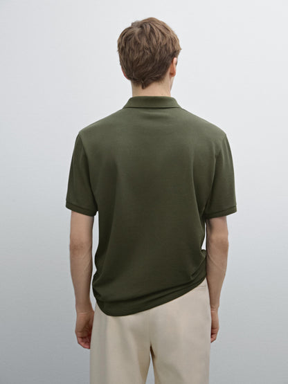 Polo Shirt with Microstructure Piqué