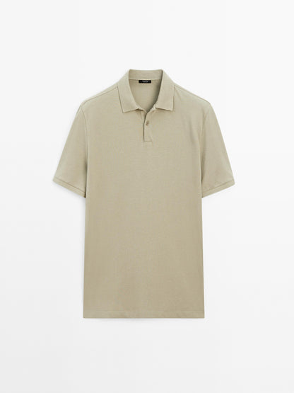 Polo Shirt with Microstructure Piqué