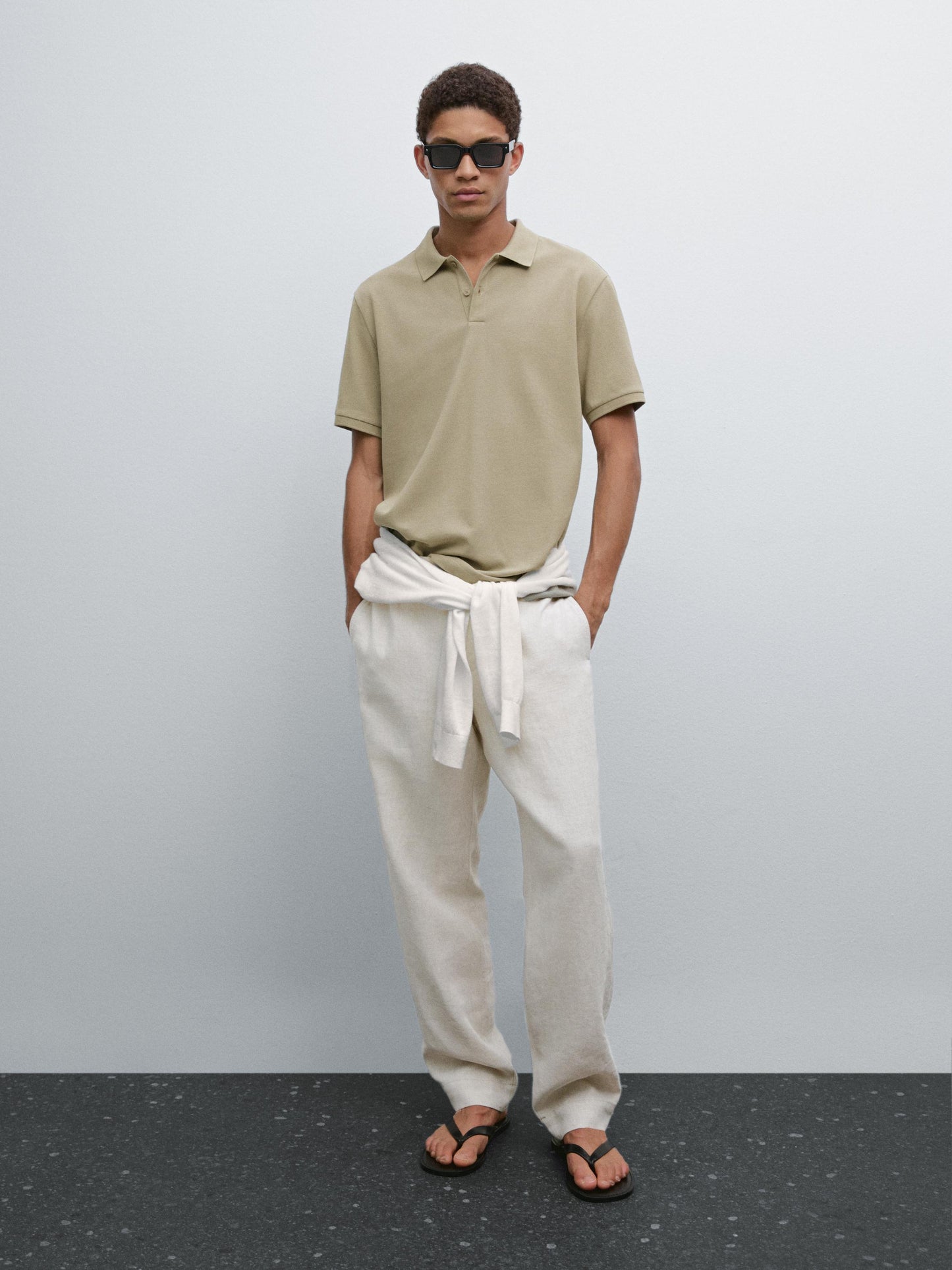 Polo Shirt with Microstructure Piqué