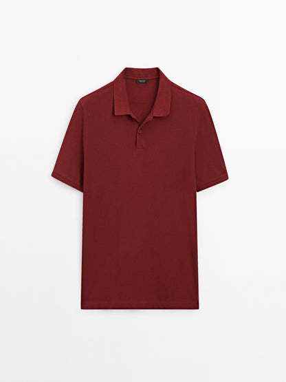Polo Shirt with Microstructure Piqué
