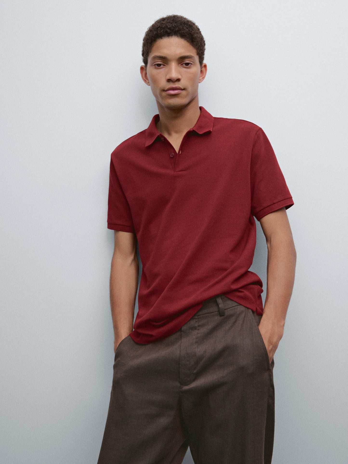 Polo Shirt with Microstructure Piqué