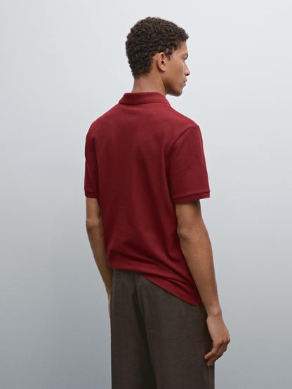 Polo Shirt with Microstructure Piqué