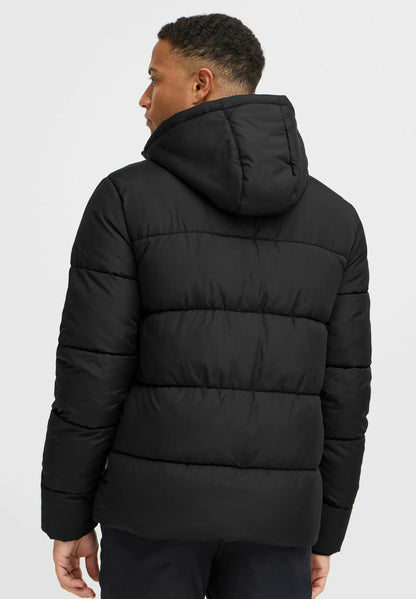 Ultra-Light Puffer Jacket with Hood - Black