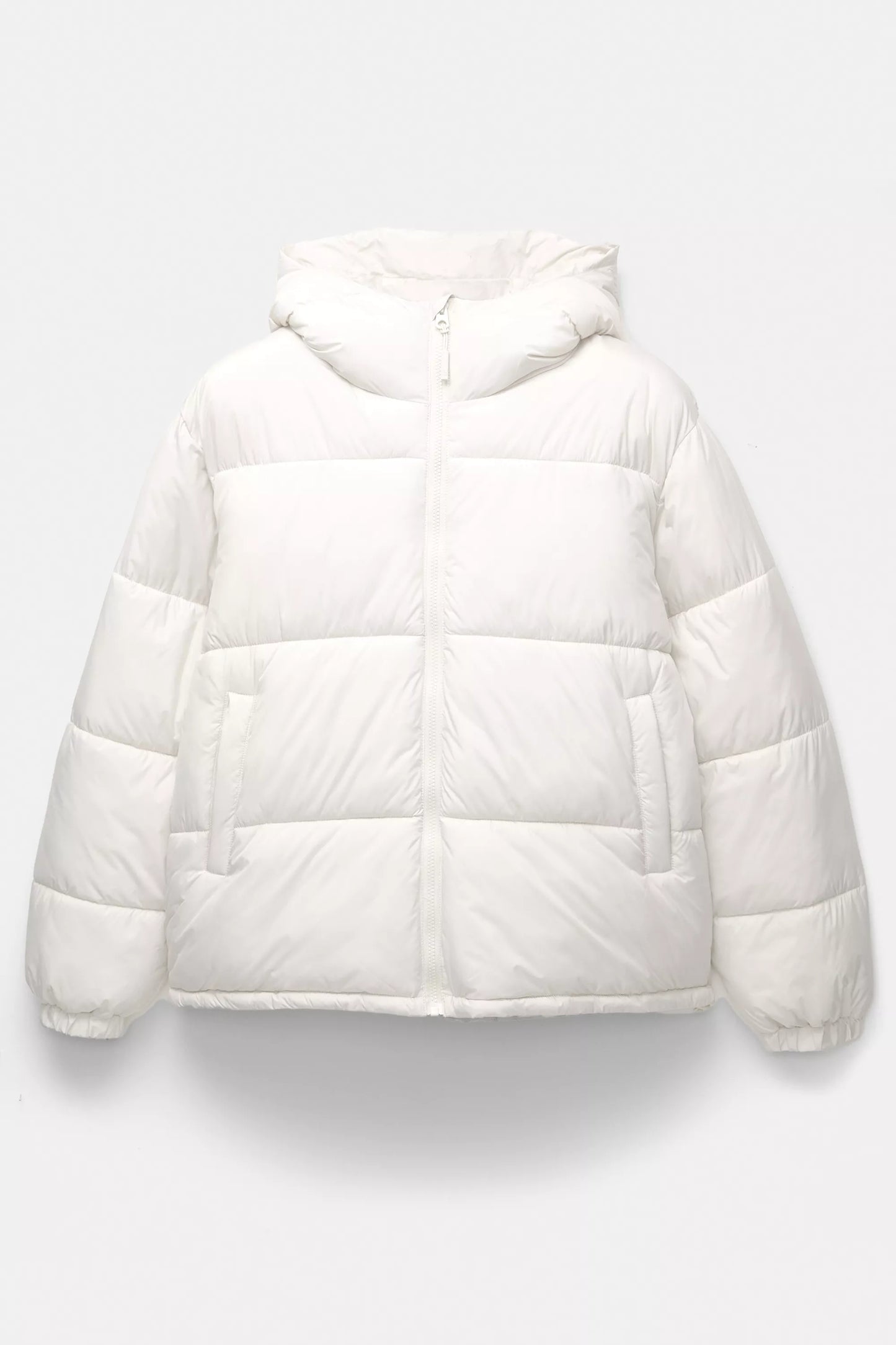 Puffer Jacket Blend with Hood - White