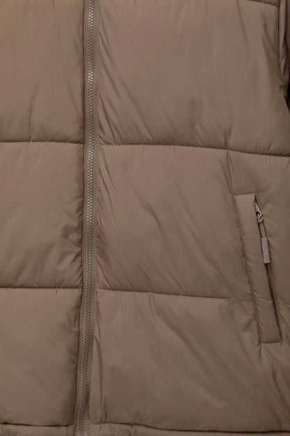 Puffer Jacket Blend with Hood - Brown