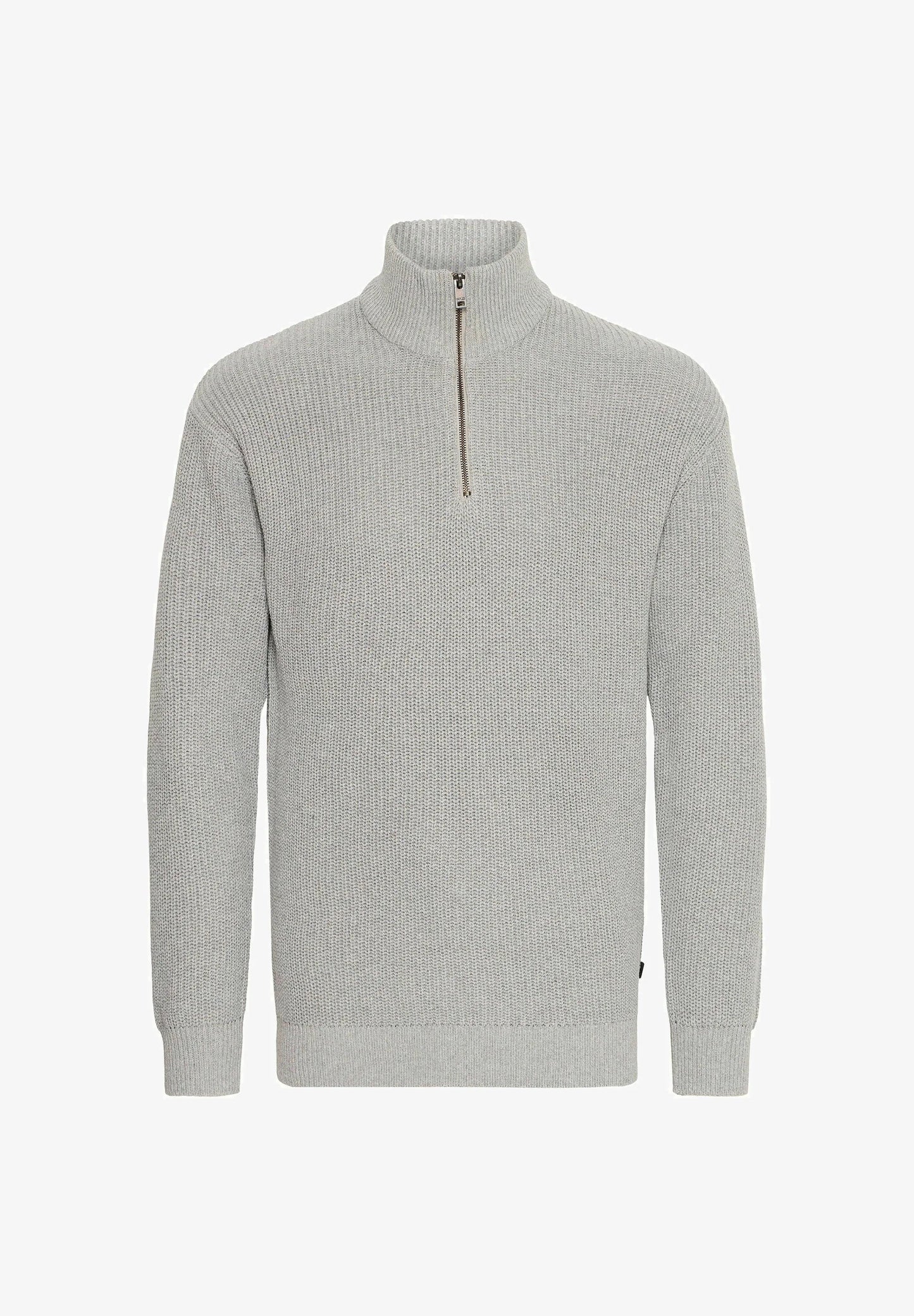 Men's Troyer Neck Jumper with Zipper - Grey