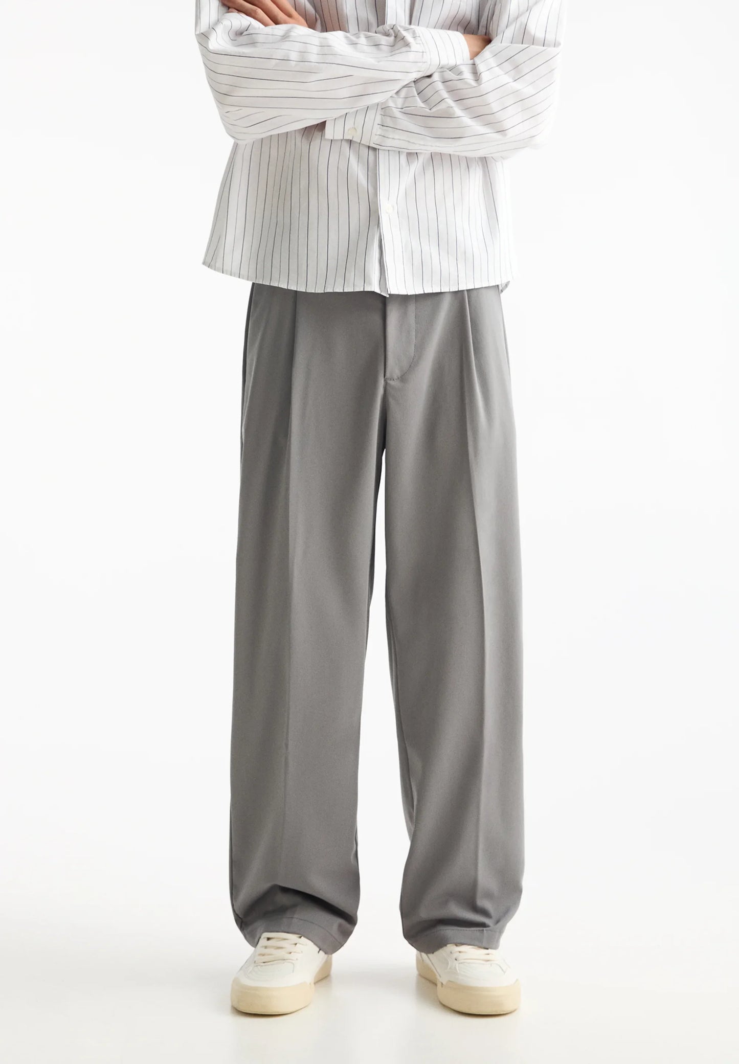 Casual Wide Fit Trousers - Grey