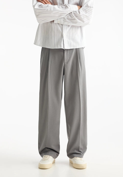 Casual Wide Fit Trousers - Grey