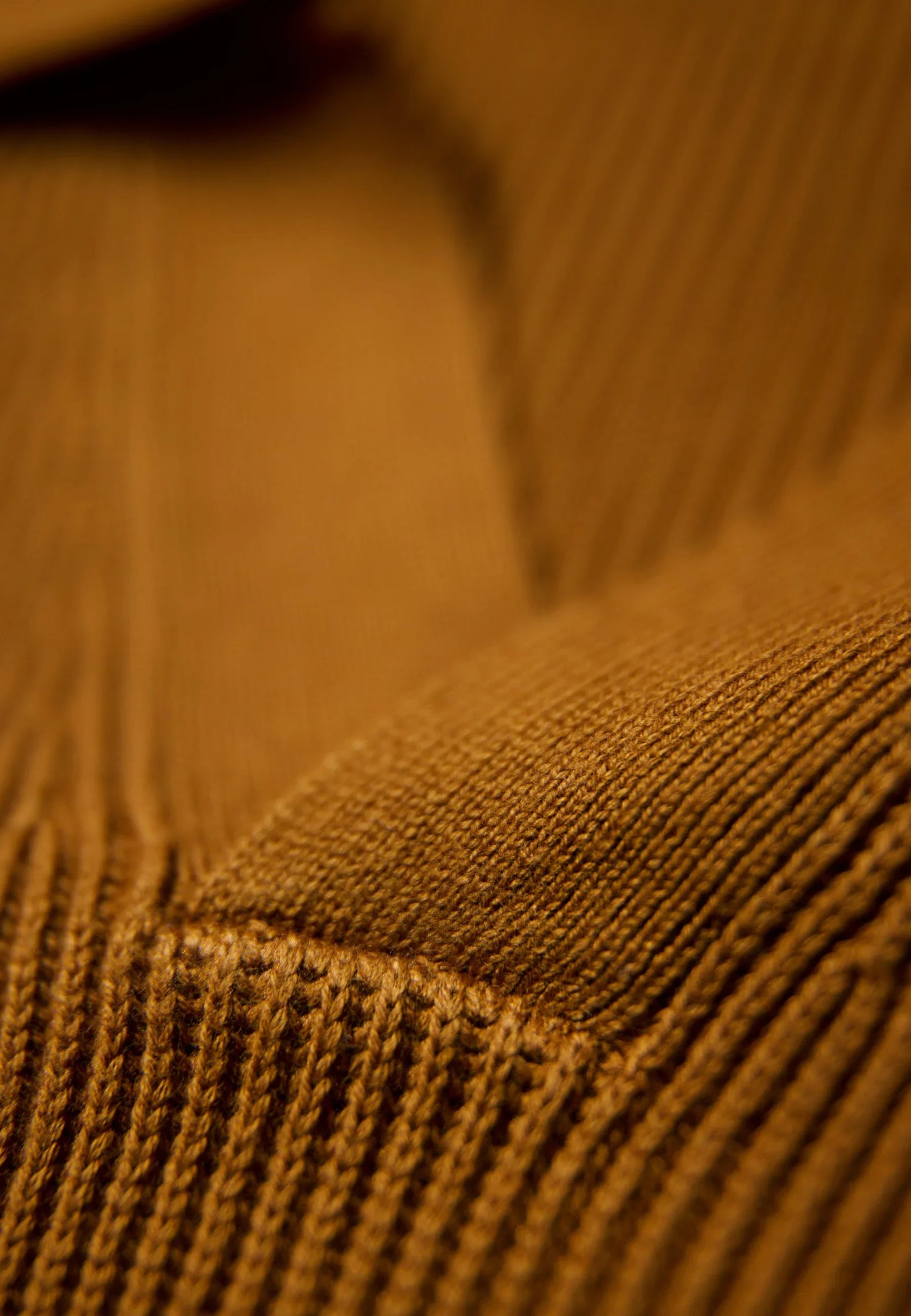 Men's Textured Long Sleeve Polo Shirt - Caramel