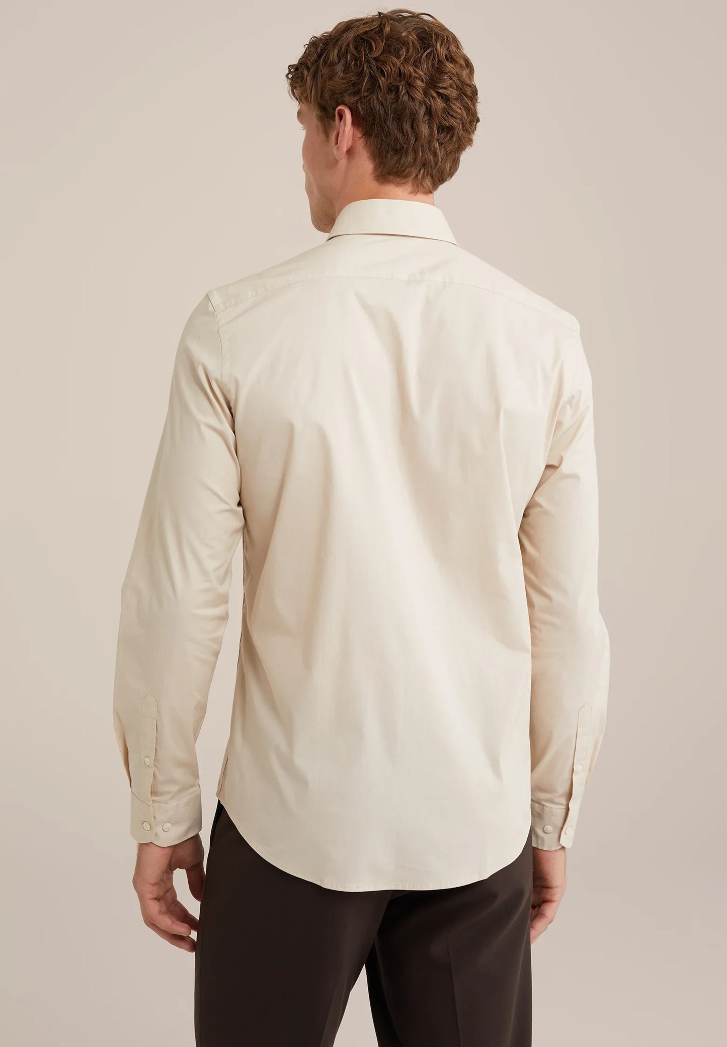 Classic Tailored Men's Dress Shirt - Beige