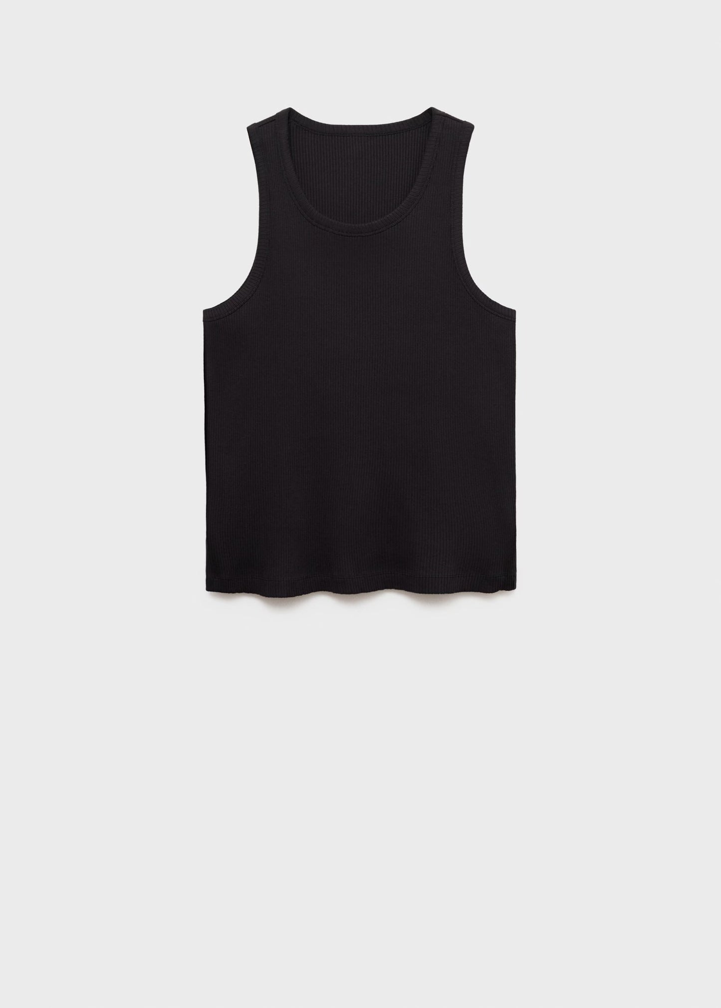 Basic Ribbed Vest - Black