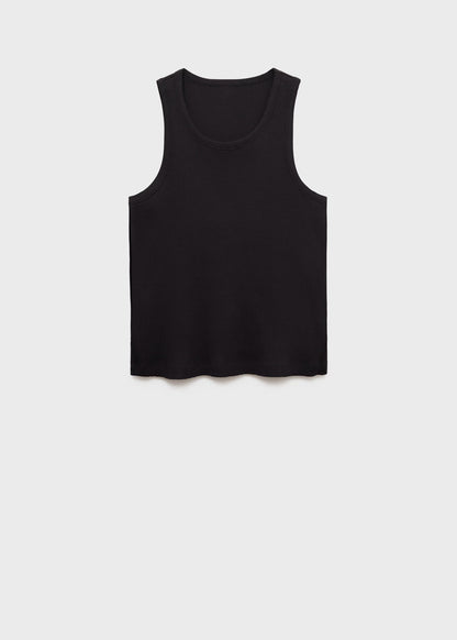 Basic Ribbed Vest - Black