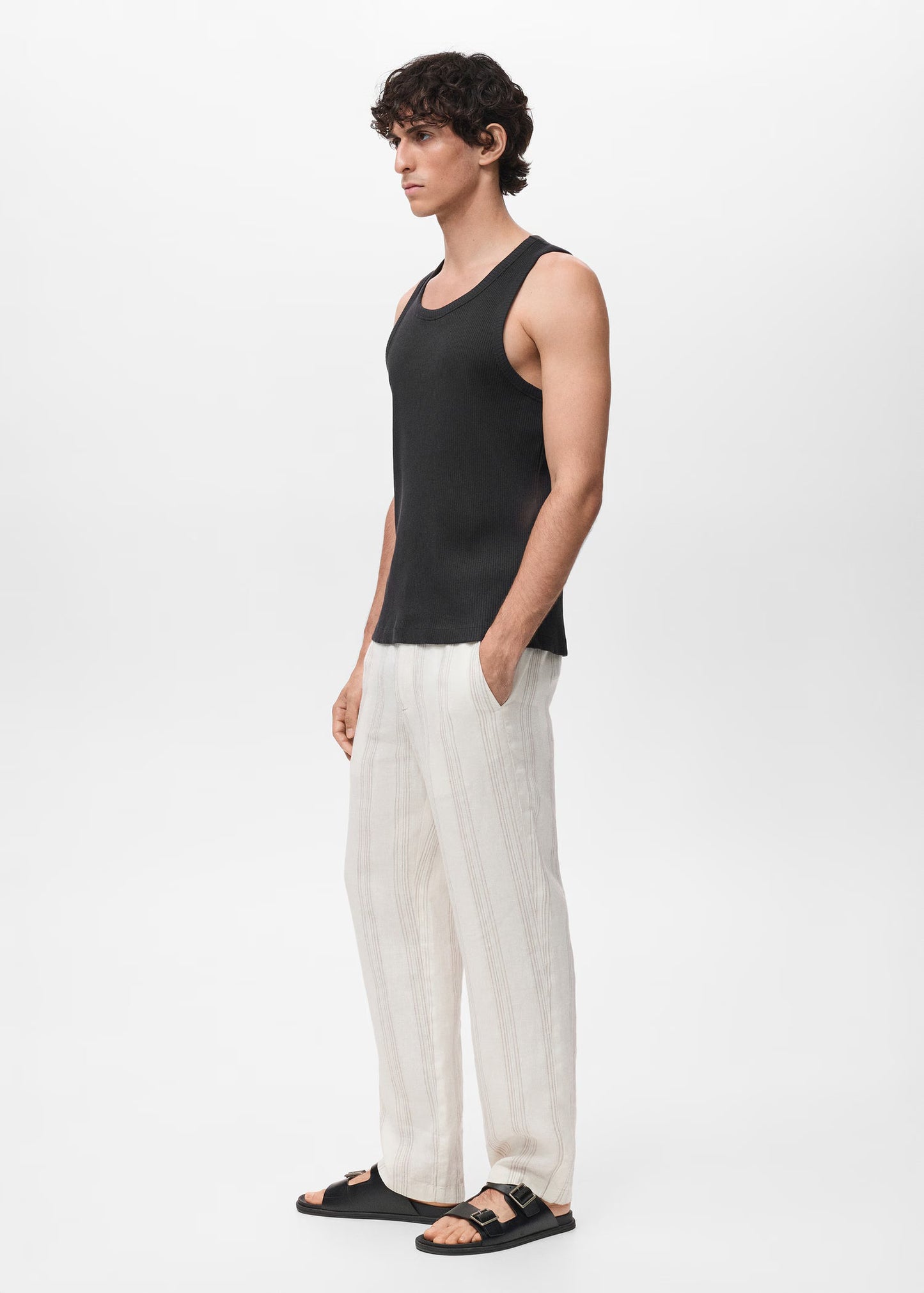 Basic Ribbed Vest - Black