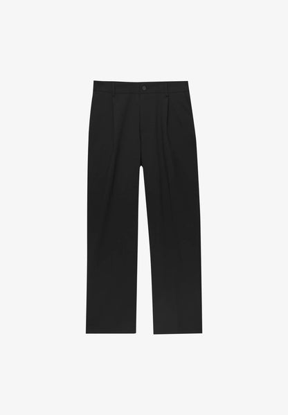 Casual Wide Fit Trousers - Black