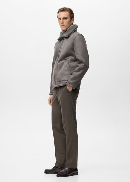 Reversible Jacket with Fleece Lining - Grey