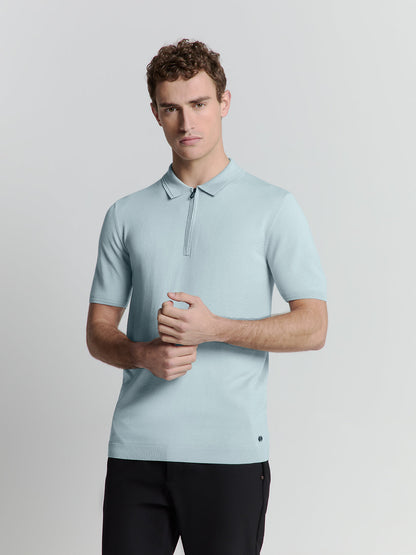 Polo Shirt with Zipper - Ice