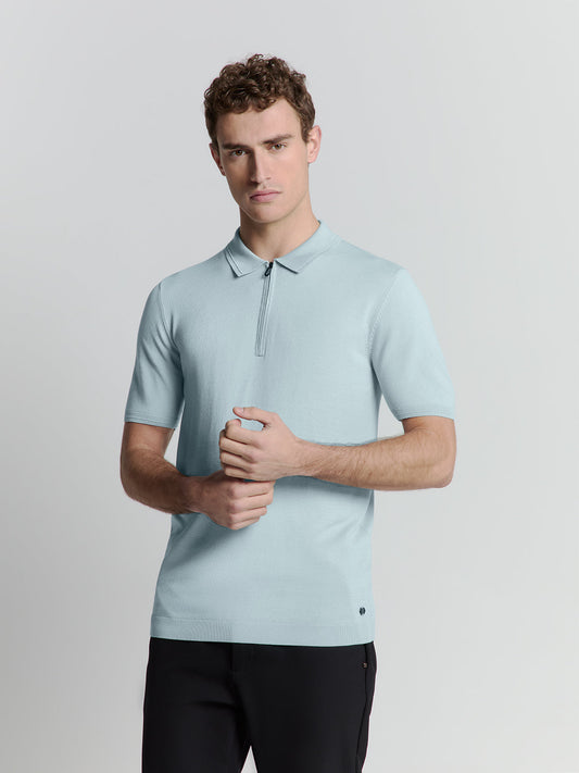 Polo Shirt with Zipper - Ice