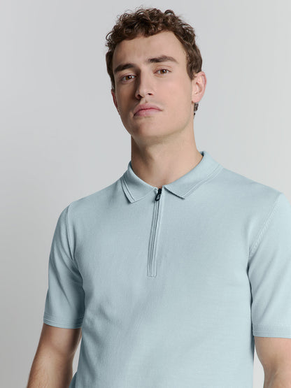 Polo Shirt with Zipper - Ice