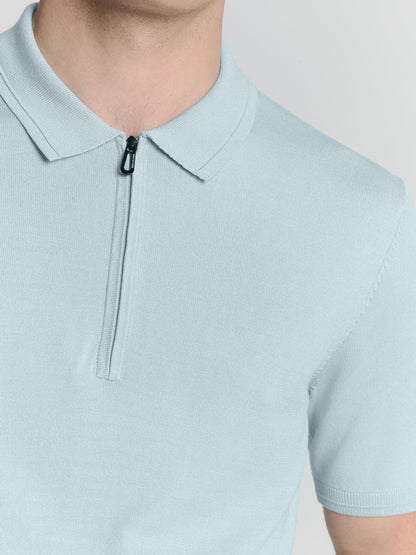 Polo Shirt with Zipper - Ice
