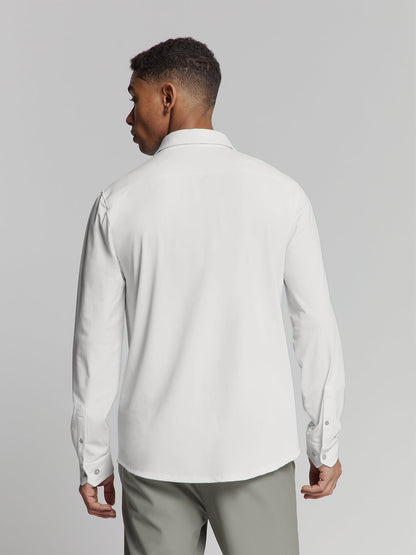 Slim Fit Long Sleeve Cotton Shirt - White