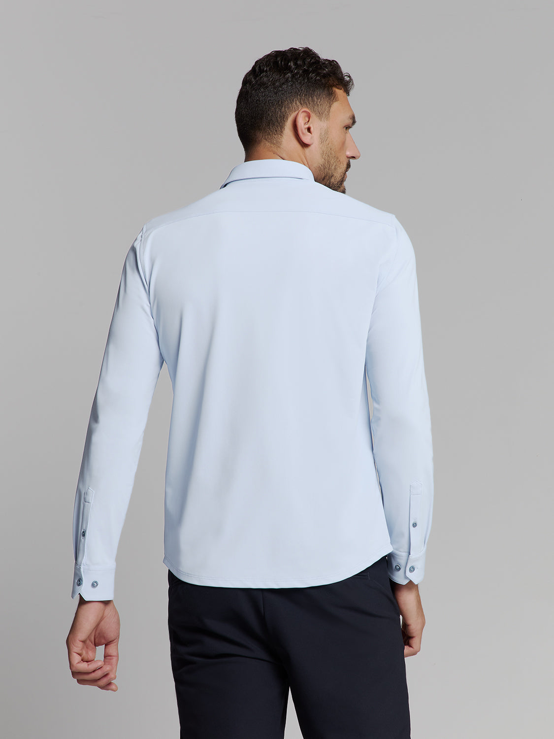 Slim Cotton Long Sleeve Shirt - Ice