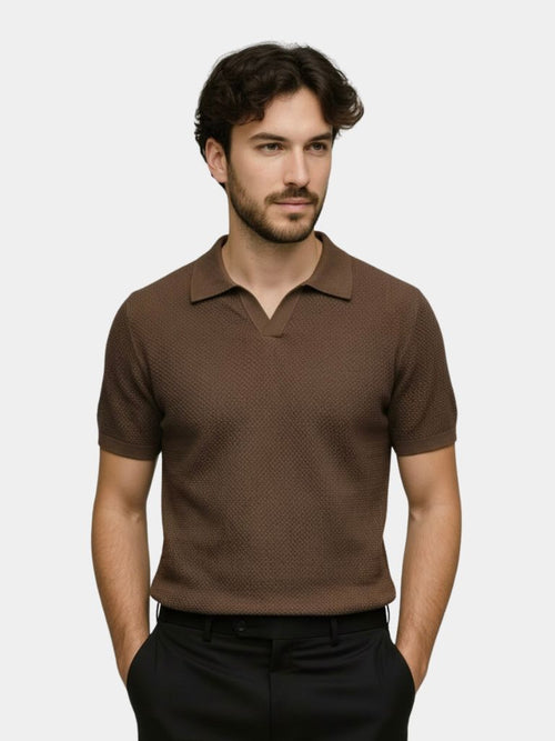 Premium Men’s Polo Shirt – Brownstone Edition