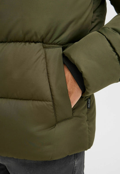 Ultra-Lightweight Puffer Jacket with Hood - Military Green
