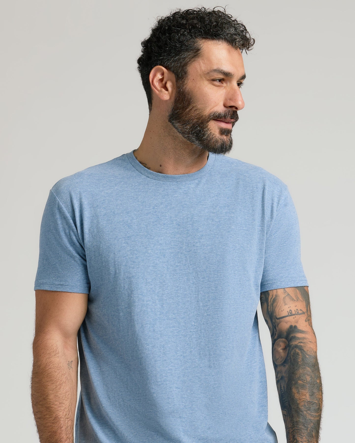 Classic Round Neck T-shirt - Indigo Blue