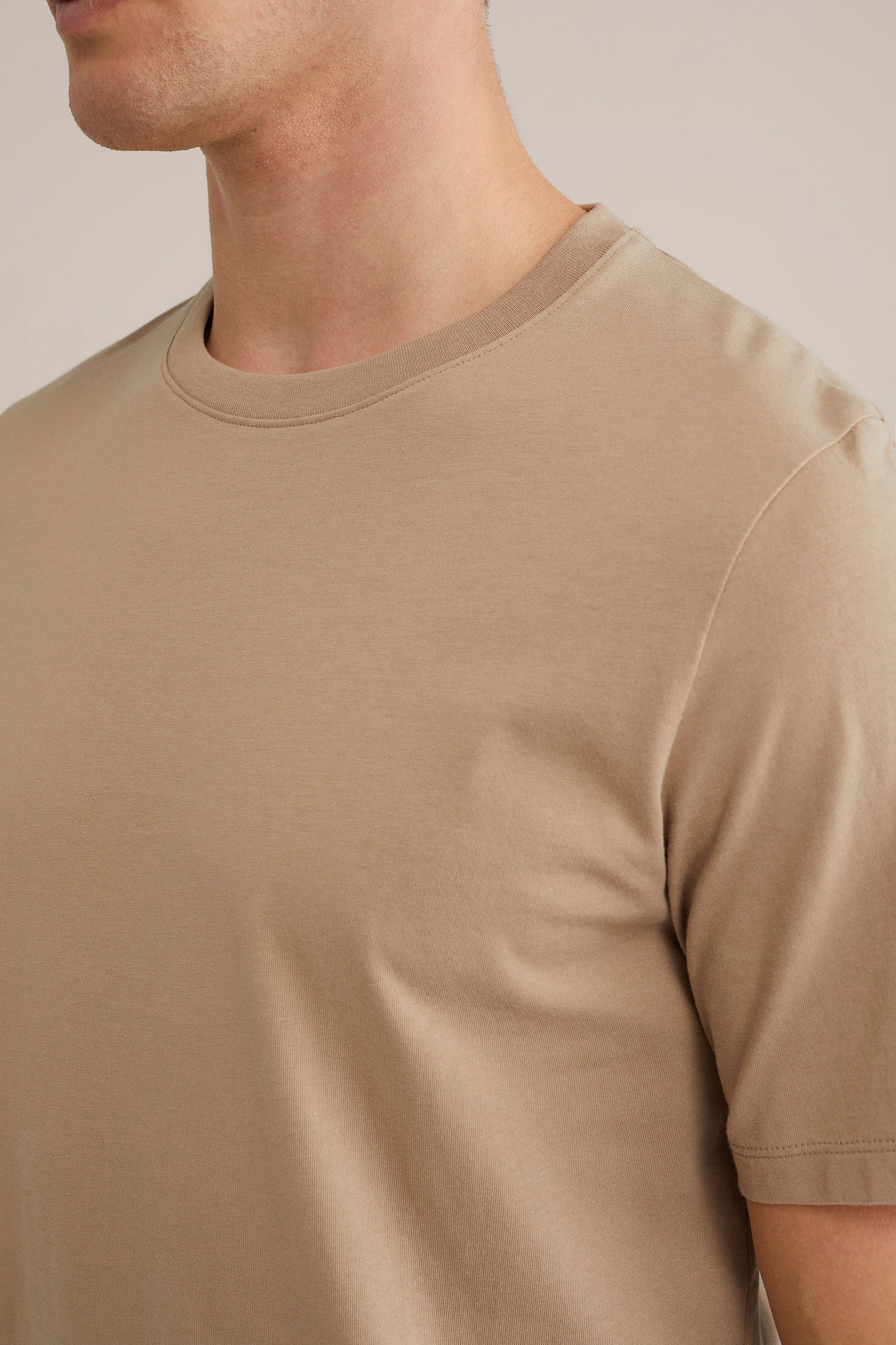 Regular Fit Basic T-Shirt - Beige