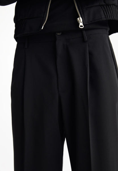 Casual Wide Fit Trousers - Black